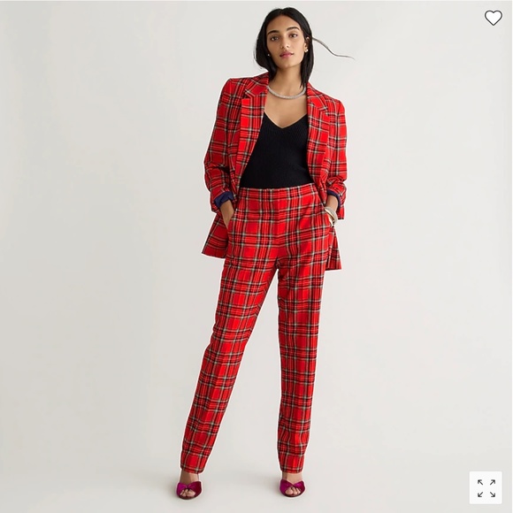 J.Crew:  Full-length Kate straight-leg pant in Good Tidings plaid wool  *NWT* - Picture 3 of 3